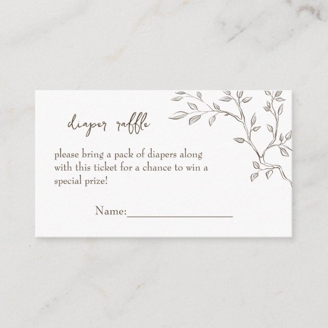 Diaper Raffle Tickets Enclosure Card (Front)