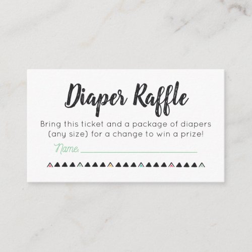 Diaper Raffle Tickets Enclosure Card