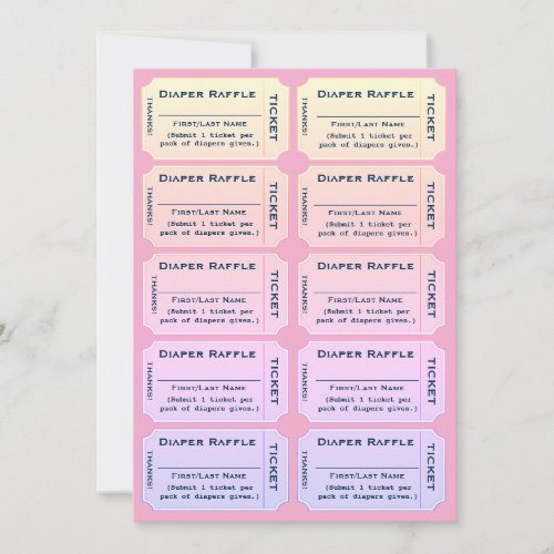 Diaper Raffle Tickets Invitation