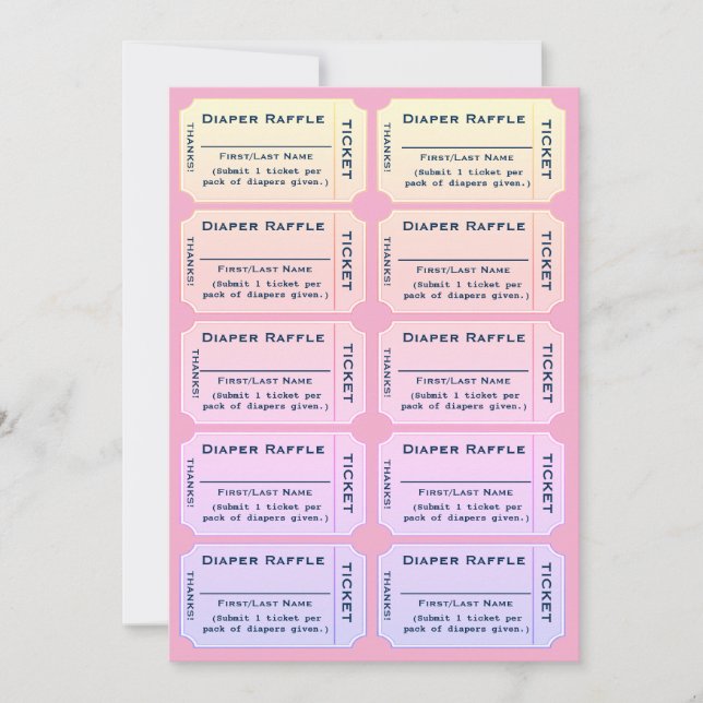 Diaper Raffle Tickets Invitation (Front)