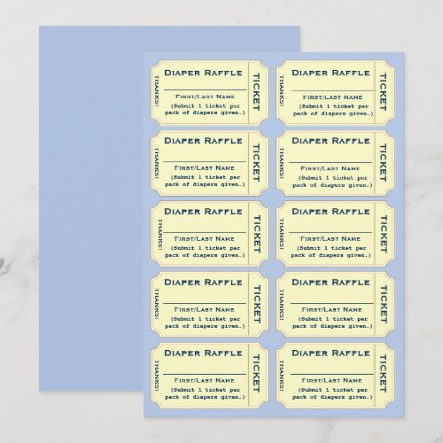 Diaper Raffle Tickets Invitation