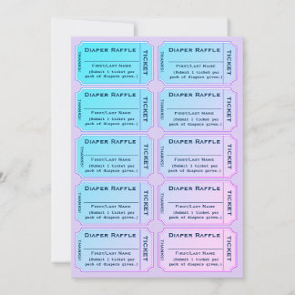 Diaper Raffle Tickets Invitation
