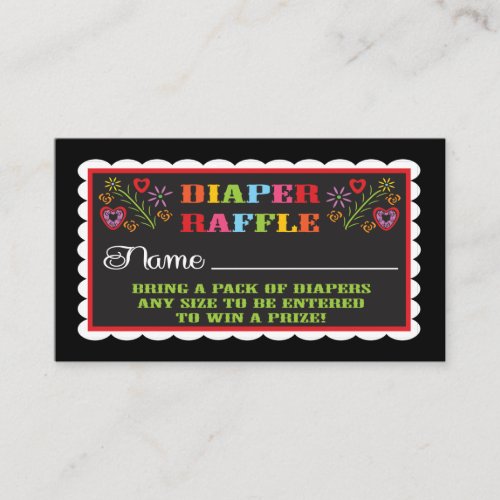 Diaper Raffle tickets Mexican Fiesta Papel Picado Enclosure Card