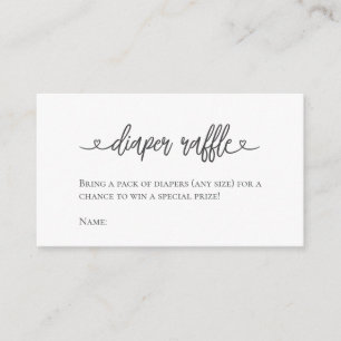 Diaper Raffle Tickets Minimalist Baby Shower Enclosure Card