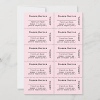 Diaper Raffle Tickets Pink Invitation