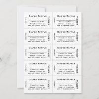 Diaper Raffle Tickets Plain Typography Invitation