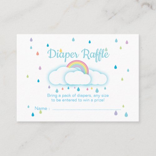 Diaper Raffle Tickets Raindrop Baby Shower