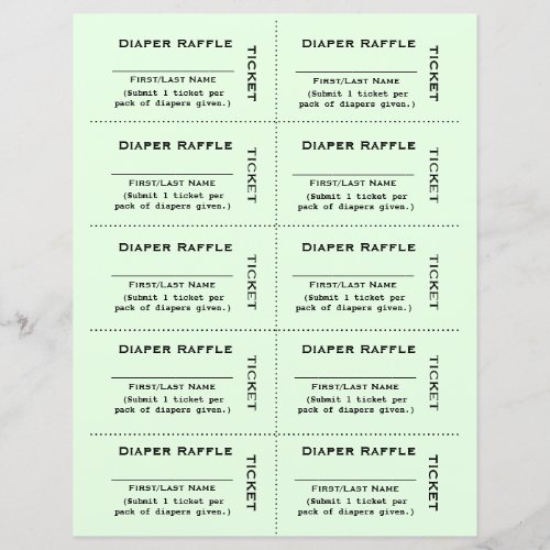 Diaper Raffle Tickets  Simple
