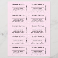 Diaper Raffle Tickets  Simple