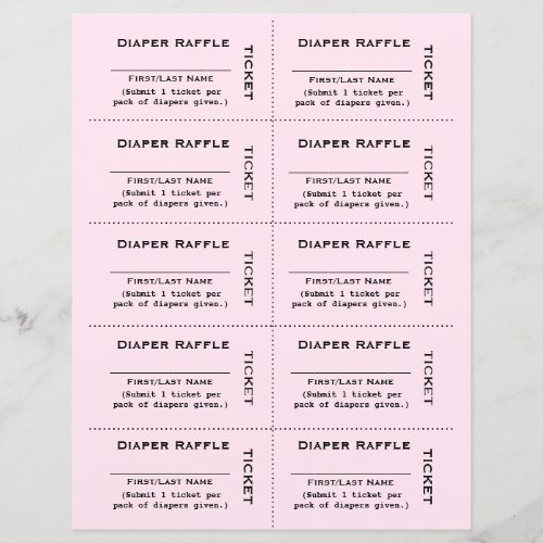 Diaper Raffle Tickets  Simple