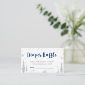 Diaper Raffle Tickets | Winter Baby Shower, Boy Enclosure Card (Standing Front)