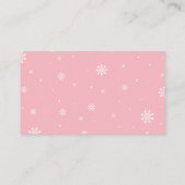 Diaper Raffle Tickets | Winter Baby Shower, Pink Enclosure Card (Back)