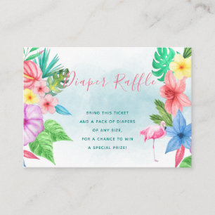 Diaper raffle tropical baby shower insert card