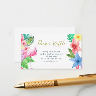 Diaper raffle tropical luau baby shower enclosure card