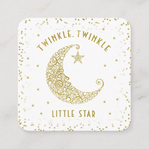 Diaper Raffle Twinkle Little Star Baby Shower Gold Enclosure Card