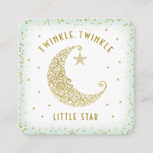 Diaper Raffle Twinkle Little Star Baby Shower Mint Enclosure Card