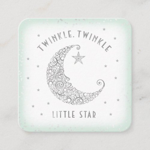 Diaper Raffle Twinkle Little Star Baby Shower Mint Enclosure Card