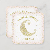 Diaper Raffle Twinkle Little Star Baby Shower Pink Enclosure Card (Front/Back)