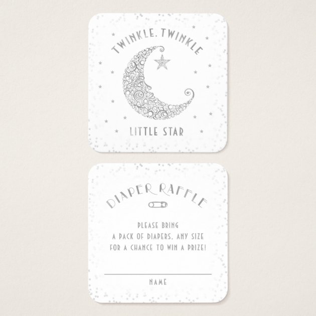 Diaper Raffle Twinkle Little Star Baby Shower Square Business Card