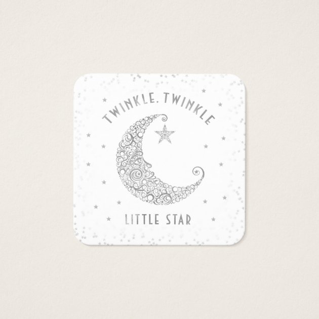 Diaper Raffle Twinkle Little Star Baby Shower Square Business Card