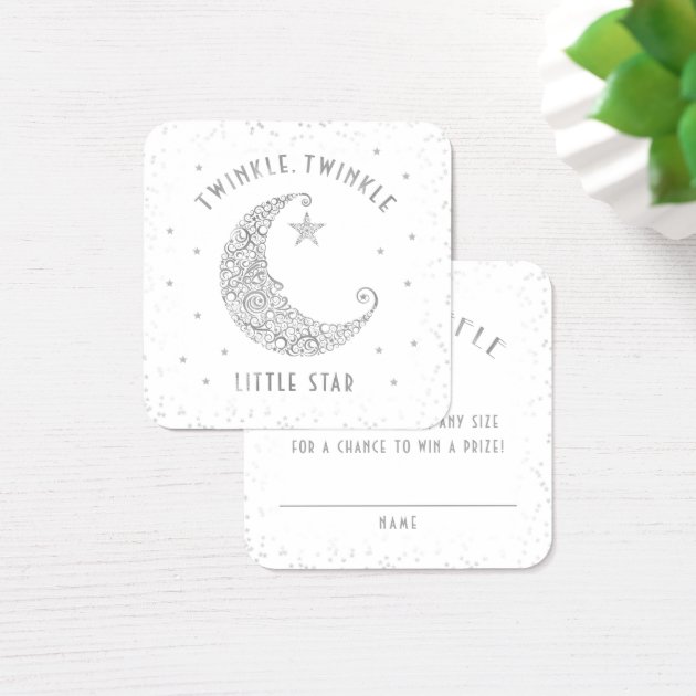 Diaper Raffle Twinkle Little Star Baby Shower Square Business Card