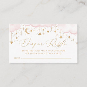 Diaper Raffle Twinkle Star Baby Shower Pink Enclosure Card