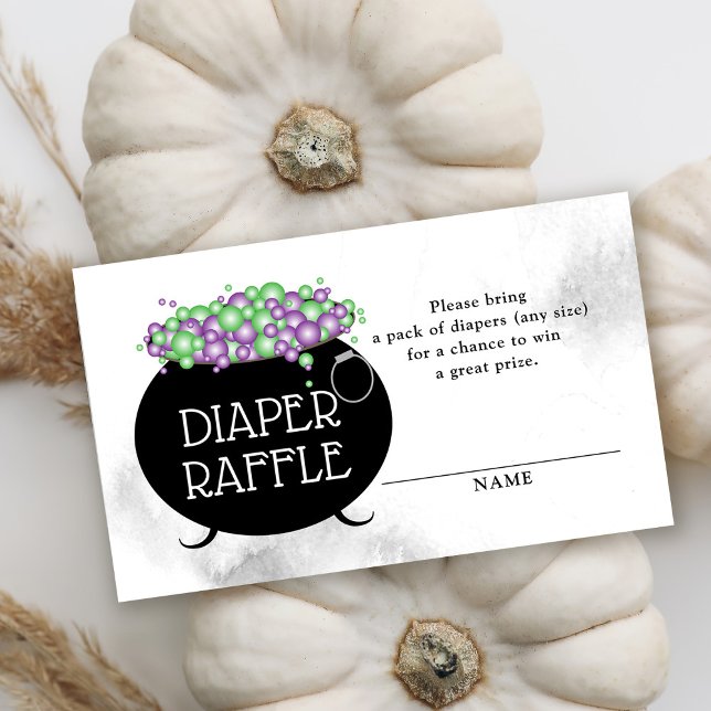 Diaper Raffle Twins Brewing Halloween Baby Shower Enclosure Card (Creator Uploaded)