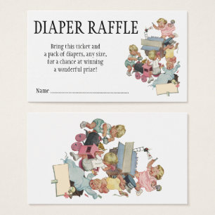 Diaper Raffle, Vintage Children with Toy Trains