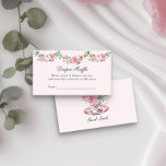 Diaper Raffle Vintage Floral Tea Cup Baby Shower Enclosure Card<br><div class="desc">Elegant and charming pink floral baby shower diaper raffle insert card - perfect for variety of themes including baby is brewing, pink rose garden floral and vintage, inspired by romantic bridgerton regency era. The raffle ticket is titled with "Diaper Raffle" and decorated with watercolor floral garland of pink roses and...</div>