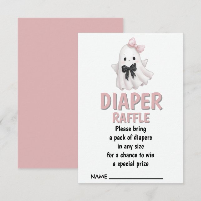 Diaper Raffle  Whimsy with a Hauntingly Cute Twist Enclosure Card (Front/Back)