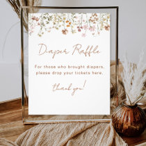 Diaper Raffle Wildflower Boho Baby Shower Photo Print