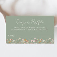 Diaper Raffle Wildflower Sage Green Baby Shower