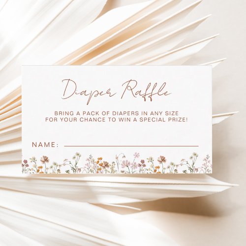 Diaper Raffle Wildflower Terracotta Baby Shower Enclosure Card