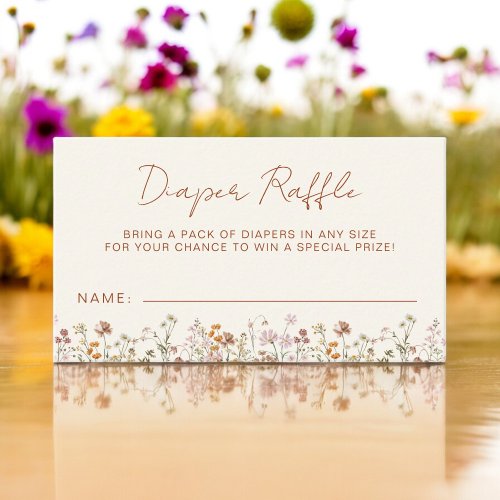 Diaper Raffle Wildflower Terracotta Baby Shower Enclosure Card