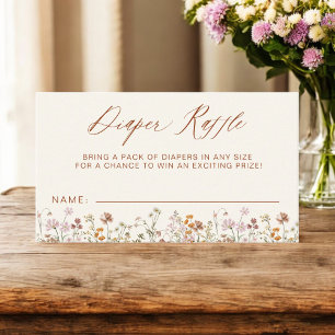 Diaper Raffle Wildflower Terracotta Baby Shower Enclosure Card