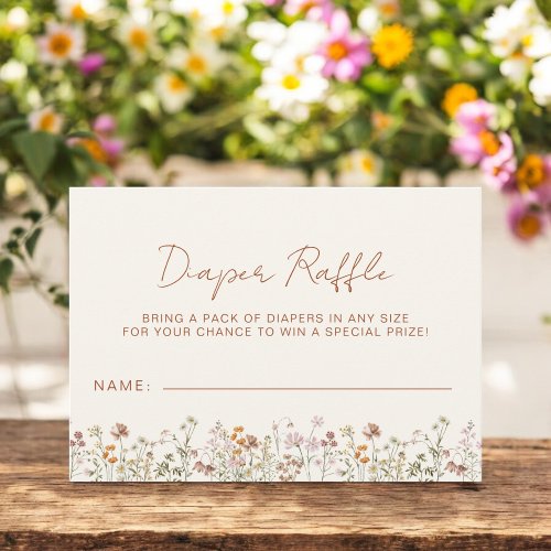 Diaper Raffle Wildflower Terracotta Baby Shower Invitation by Pretty Girly Designs