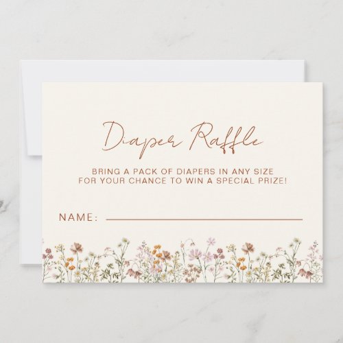 Diaper Raffle Wildflower Terracotta Baby Shower Invitation