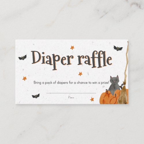 Diaper Raffle with cute Halloween theme Enclosure Card