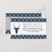 Diaper Raffle, Woodland Deer, Navy, Gray Enclosure Card (Front/Back)