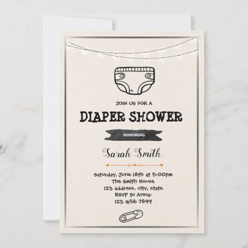 Diaper shower party invitation
