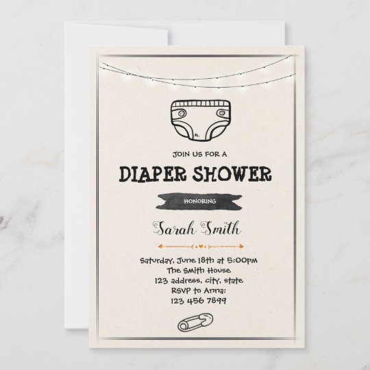 Diaper shower party invitation