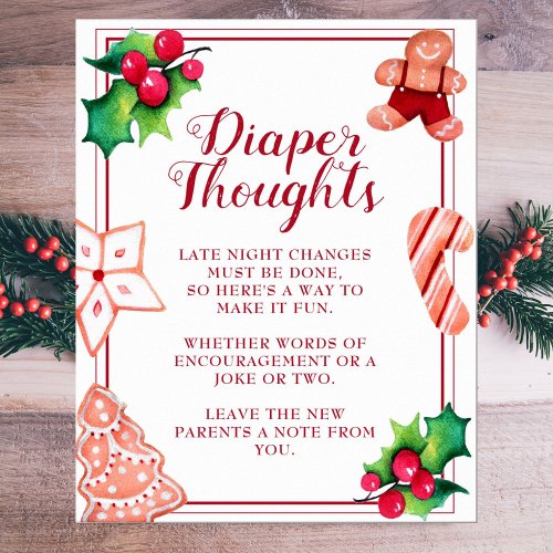 Diaper Thoughts Christmas Baby Shower Sign