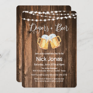 Diapers and Beer Dad Shower Party Invitation