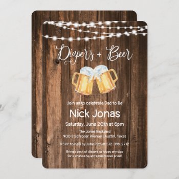 Diapers And Beer Dad Shower Party Invitation by PaperandPomp at Zazzle