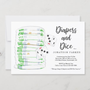 Diapers and Dice - Diaper Party for Guys / Men Invitation