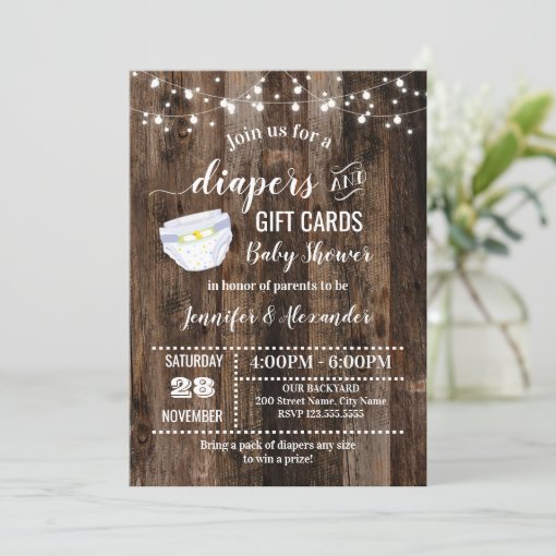 Diapers and Gift Cards Baby Shower Zazzle