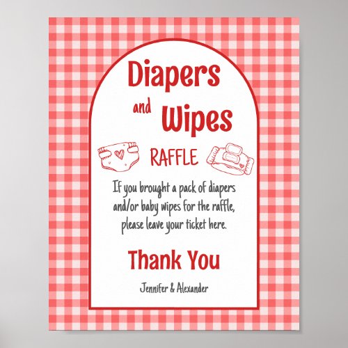Diapers and Wipes BBQ Baby Shower Game Poster