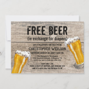 Diapers & Beer Dad Baby Shower Party Invitation