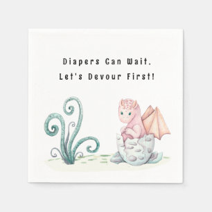 Diapers Can Wait, Let's Devour First! Dragon Baby Napkins