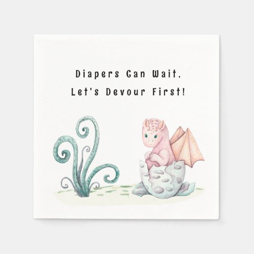 Diapers Can Wait Lets Devour First Dragon Baby  Napkins